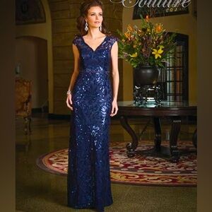 JADE COUTURE BY JASMINE K168063 Bordeaux Mother of the Bride Dress Size 10